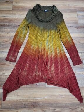 Art Of Cloth Asymmeyrical Tunic Top Women's M Ombre